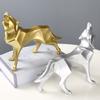 Artesanías de Resina Creativas Nórdicas Lobo Hogar Oficina Mueble de TV Regalo Creativo Resina Animal Adornos Geométricos de Lobo