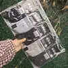 Meias de Algodão Yunge Mei Outono/Inverno Novo Estilo Masculinas e Femininas de Cano Médio Cor Sólida Preto e Branco Meias Sociais Atacado