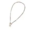 Cadena Cuadrada de Acero Inoxidable con Cierre de Pinza OT, Colgante de 26 Letras, Gargantilla de Moda para Mujer, Superventas Transfronterizo