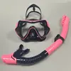 Traje nuevo de gafas de buceo y tubo de respiración JUNHAIINS para hombre y mujer, nuevo marco grande de silicona para adulto, tour de buceo con espejo