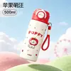 Taza aislada para niños, alto valor estético, linda taza de acero inoxidable 316 de doble uso, taza portátil de gran capacidad con popote para estudiantes