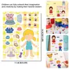 8 pegatinas de disfraces de personajes de dibujos animados para niños y niñas, pegatinas DIY de cambio de cara y vestimenta, pegatinas educativas para manualidades de aprendizaje temprano