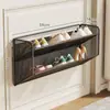 Zapatero detrás de la puerta, gabinete de zapatillas multicapa para la pared del baño, no requiere taladro, organizador de zapatos de pared para uso doméstico, perfecto para la entrada