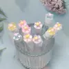 Cepillo de rímel de tubo de ensayo con forma de flor, cepillo de rímel de cristal con tubo, peine para pestañas, cepillo de rímel de tubo de ensayo, venta al por mayor transfronteriza