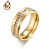 Anillo de acero inoxidable mate con diamantes, anillo de pareja, anillo de boda, venta directa de fábrica, comercio electrónico