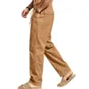 Pantalones casuales de lino para hombre de Amazon AliExpress, europeos y americanos, talla grande, corte holgado, cordón, multibolsillos, pantalones de playa, venta al por mayor para hombre