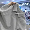 Camisa Polo Patchwork Transfronteiriça Cor Sólida Manga Curta Masculina, Estilo Americano de Verão Ins Marca Tendência Gola de Lapela Desconstruída Camiseta Cleanfit Manga Meia