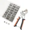 380 Piezas 15mm Tornillos de Acero Inoxidable Plateados Hebilla Blanca Grande Broches Metálicos de Presión Nuevo Juego de Pinzas
