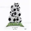 Balão Grande de Alumínio em Formato de Bola de Futebol em Pé Balão de Folha de Alumínio da Copa do Mundo Suprimentos de Decoração para Festa da Copa do Mundo