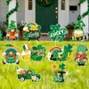 St. Decorações de Placa de Jardim para o Dia de São Patrício, Decorações de Gramado para Exterior com Gnomos, St. Estacas de Chão para o Dia de São Patrício