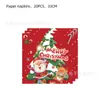 Nuevo Tema Navideño Fiesta de Cumpleaños Vasos de Papel Desechables Servilletas Banderín Decoración Traje Suministros Papá Noel