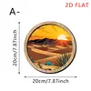 Letrero Circular de Madera Transfronterizo Retro Sol y Luna Montaña y Río Manualidades Creativas Personalizadas para Colgar en la Pared Decoraciones de Pared Estilo Nórdico