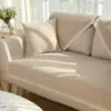 Tela de Cojín de Sofá de Algodón y Lino de Color Sólido Arte Textil Antideslizante Universal Cuatro Estaciones Lino Madera Maciza Simple Moderno Funda de Sofá Manta Cubierta Completa