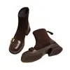 Nueva colección otoño/invierno 2026: botines forrados de polar para mujer, versátiles botines estilo retro Martin con tacón grueso, elegantes y cómodos para ir al trabajo y para uso casual