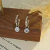 Brincos de Argola Sólidos em Prata de Lei S925 com Zircônia Redonda de 6mm para Mulheres Aliexpress Shein Estilo Levemente Luxuoso Círculo