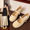 Zapatos Versátiles para Mujer 2025 Primavera Nuevo Punta Redonda con Falda Suave Estilo Hada Poco Profundo Zapatos Mary Jane Rojos