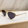 Gafas de Sol Europeas y Americanas sin Montura con Corte al Borde para Mujer, Gafas de Sol de Diseño de Montura Metálica Ojo de Gato con Cabeza de Leopardo, Gafas de Moda Transfronterizas