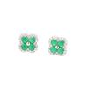 Pendientes de lujo Niche Light con microincrustaciones de circonita verde y trébol de cuatro hojas, chapados en oro, de plata 925, accesorios para mujer