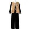 Conjunto de Ropa de Otoño Nuevo Estilo Chino para Mamá 2026 Nuevo de Moda Primavera y Otoño Estilo Nacional Chaleco Top Conjunto de Tres Piezas para Mujeres de Mediana Edad y Mayores