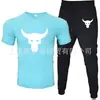 Camiseta de Manga Corta para Hombre y Pantalones Traje Casual Cuello Redondo Color Sólido Traje Deportivo Casual Venta Directa de Fábrica