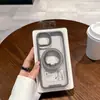 Funda de teléfono magnética con soporte de anillo giratorio para Samsung S24 borde de color transparente S23FE tendencia A55 cartón A15