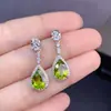 Set de Peridoto Natural Plata 925 Incrustado con Plata 925 Chapado en Oro Blanco Tamaño de Piedra Principal 7*10mm Admite Pruebas
