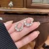 Pendientes de temperamento de moda con hebilla de oreja de círculo de diamantes, pendientes pequeños de temperamento de moda con diamantes de imitación Joker, explosiones calientes de tono agitado