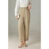 Pantalones de Traje Casual de Acetato para Mujer, Nuevo Estilo Primavera 2026, Corte Holgado, Adelgazantes, Dobladillo con Puño, Largo Cropped, Pantalones Harem Petite