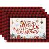 Jogo Americano de Natal Reunião de Família Restaurante Mesa de Jantar Anti-queimadura Isolamento Térmico Tapete Festival de Natal Decorações Externas Tapete de Mesa