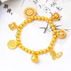 Ansiando por um longo tempo não desbota pulseira de bússola oca de ouro martelo borboleta pulseira de poço dos desejos cabaça contas de transferência acessórios