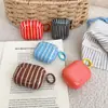 Rayas de Color Contrastante Adecuadas para Funda Protectora Airpodspro3 Apple Tercera Generación y Segunda Generación Carcasa Blanda Funda para Auriculares Bluetooth Pro2