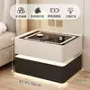 Mesa de cabeceira inteligente, moderna e simples, feita de madeira maciça com luzes, armário de cama inteligente Bluetooth de carregamento sem fio multifuncional de luxo