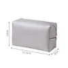 Bolsa de maquillaje cuadrada minimalista de color sólido, organizador de viaje de gran capacidad, bolsa de almacenamiento de alta gama, organizador ligero y lujoso para lápices labiales y cosméticos