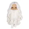 Peluca Barba Gafas Traje de Papá Noel Disfraz Accesorios Fiesta Navideña Suministros