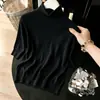 Comércio Exterior Outono-Inverno Estilo Casual Camiseta Básica Fina de Gola Alta para Mulheres, Blusa de Tricô Elegante de Cinco Mangas, Novo Modelo 2026