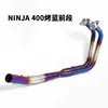 Tubo de escape intermediário dianteiro de liga de titânio pequeno NINJIA 250 300 400 Z250 Z300 Z400