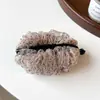 Pinza banana de malla plisada elegante estilo coreano, nuevo pasador popular para coleta alta para mujer, añade volumen a la parte posterior de la cabeza, pinza de torsión