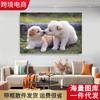 Amazon mascota perro inyección de tinta lienzo pintura núcleo adorable mascota dormitorio pintura colgante al por mayor lindo animal pintura decorativa 2419