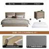 Cama de arte en piel con cabecero grande estilo nube minimalista italiano, cama matrimonial con tapicería suave segmentada, tejido de piel tecnológica, cama de boda de lujo ligero para dormitorio principal