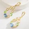 Pendientes Retro Europeos y Americanos Exagerados con Forma de Gota, Ojo de Gato y Diamante, Aguja de Plata S925, Pendientes de Moda Elegantes de Alta Calidad para Mujer