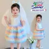 Vestido para Menina 2026 Novo Estiloso Bebê Menina Saia Bufante Roupas de Verão Infantis Colete de Lantejoulas Saia de Camadas Bolo