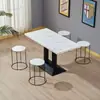 Conjunto de Mesa e Cadeiras Comercial para Lanchonetes, Restaurantes e Lojas de Chá com Leite, com uma Mesa Pequena Redonda ou Quadrada Feita de Ardósia