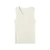 Fábrica de Origem Personalização de Pequenos Pedidos Malha Tencel com Toque Fresco Primavera/Verão Feminina Fina Ajustada ao Corpo Regata Básica Costurada sem Mangas
