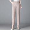 Pantalones de verano para madres de mediana edad y mayores, rectos, cortos, de cintura alta, finos e informales, para mujeres de mediana edad.