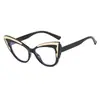 Gafas Planas Antiluz Azul Estilo Ojo de Gato para Mujer, Estilo Europeo y Americano Montura Grande Personalidad Ins Gafas Mariposa, Modernos Marcos de Gafas con Bloqueo de Color