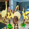 5 Combinaciones de Grullas Adornos Luminosos de Fibra de Vidrio Paisaje de Jardín Proyecto de Iluminación de Turismo Cultural Luces Boceto de Fibra de Vidrio