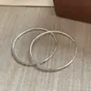 Pendientes de aro lisos finos de plata pura S925 para mujer, estilo popular de alta gama, versátiles, mismo estilo que los pendientes elegantes de las blogueras coreanas