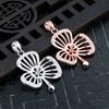 Plata 925 Colgante de Trébol de 3 Hojas Soporte Vacío DIY Soporte Vacío para Perla Redonda Chapado en Oro de 18K Collar para Mujer Soporte Vacío para Collar