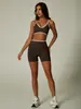 Conjunto deportivo de dos piezas teveo transfronterizo sin costuras para exteriores con bloques de color: sujetador deportivo, shorts, pantalones largos, conjunto de yoga, ropa de fitness, ropa de yoga