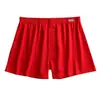 Cueca Boxer Masculina de Algodão de Fibra Longa de Xinjiang Algodão Penteado Corte Grande Cor Sólida Calça de Quatro Cantos Virilha Antibacteriana Virilha Respirável Calça de Casa